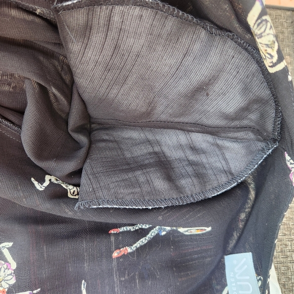 DOROTHY SCHOELEN Platinum Women's Cardigan Medium Black Vintage Script Ballet - Picture 12 of 14